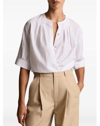 Vince - Pleated Short-Sleeve Blouse - Lyst