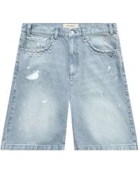 RETERNITY - Studded-Detail Denim Shorts - Lyst