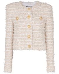 Balmain - Tweed Cropped Jacket - Lyst