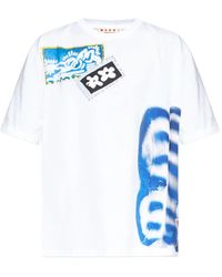 Marni - T-Shirt Con Design Patchwork - Lyst