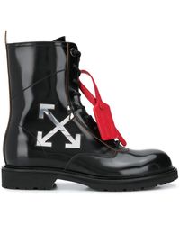 Off-White c/o Virgil Abloh Bottes de combat à logo - Noir