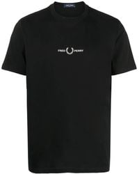 Fred Perry - Camiseta con logo bordado - Lyst