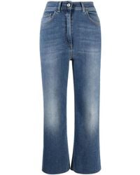 Elisabetta Franchi - Cropped High-waisted Jeans - Lyst