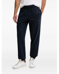 EA7 - Logo-Embroidered Elasticated-Waist Track Pants - Lyst