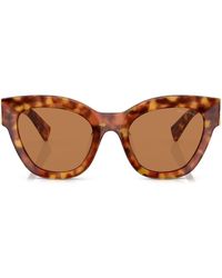 Miu Miu - Tortoiseshell-effect Cat-eye Sunglasses - Lyst