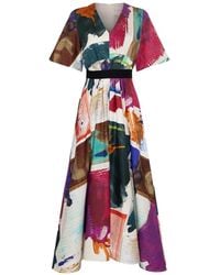 ROKSANDA - Sana Pictorial-Print Midi Dress - Lyst