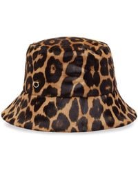 Ferragamo - Leopard-print Pony Hair Bucket Hat - Lyst