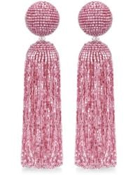 Oscar de la Renta - Beaded Tassel Earrings - Lyst