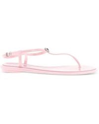 Mach & Mach - Double Bow Crystal-Embellished Flat Sandals - Lyst