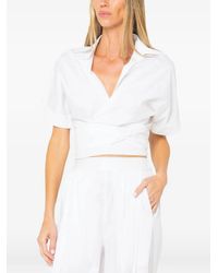 JBQ - Wrap-Around Cropped Blouse - Lyst