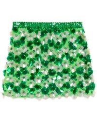 P.A.R.O.S.H. - Sequin-Floral Mini Skirt - Lyst