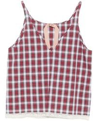 N°21 - Check-Pattern Lace-Trim Blouse - Lyst