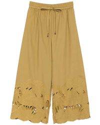 Zimmermann - Mahon Cut-Out Embroidered Trousers - Lyst