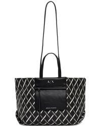 ARMANI EXCHANGE - Patterned Pocket Tote Bag - Lyst