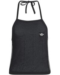 adidas - Originals Gehaakte Haltertop - Lyst