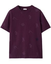 Burberry - Equestrian Knight-print Cotton T-shirt - Lyst