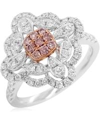 HYT Jewelry - 18Kt Rose And Platinum Diamond Ring - Lyst