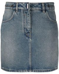 Givenchy - Minijupe en jean à détail de chaine - Lyst