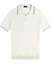 Fay - V-Neck Piping T-Shirt - Lyst