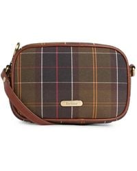 Barbour - Tartan-Pattern Leather-Trim Shoulder Bag - Lyst
