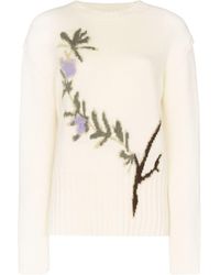 Jacquemus Romarin Floral-intarsia Jumper - White
