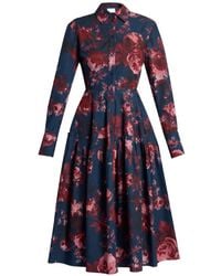 Erdem - Floral-Print Long-Sleeve Shirt Dress - Lyst