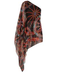 Dolce & Gabbana - One-Shoulder Carretto-Print Chiffon Dress - Lyst