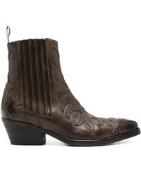 Sartore - 45mm Western Leather Ankle Boots - Lyst
