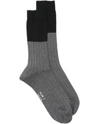 Plan C - Ribbed Two-Tone Socks - Lyst