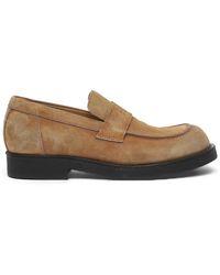 MM6 by Maison Margiela - Mocassins Biker En Daim Délavé - Lyst
