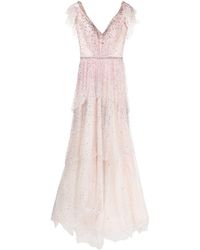 Jenny Packham Abendkleid mit Pailletten - Pink