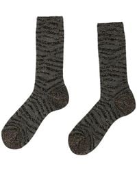 ANT45 - Malden Tiger-Print Socks - Lyst