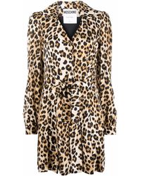 Moschino - Vestido camisero con motivo de leopardo - Lyst