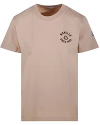 Moncler - Embroidered Crew Neck T-Shirt With Short Sleeves - Lyst