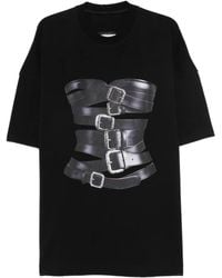 Hamza - Dolce Buckled-Corset Print T-Shirt Mini Day Dress - Lyst