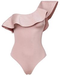 SOFIA ERHAN - Grace Asymmetrisch Badpak Met Ruches - Lyst