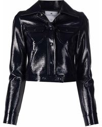 Courreges - Cropped Faux Leather Jacket - Lyst