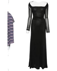 Diane von Furstenberg - Ruched Long-Sleeve Maxi Dress - Lyst