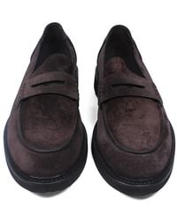 Canali - Panelled Penny Leather Loafers - Lyst
