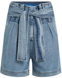 KARL LAGERFELD - Belt Denim Shorts - Lyst