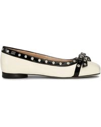Ganni - Eyelet-Embellishment Bow-Detail Ballet Flats - Lyst