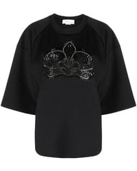 Genny - Crystal-Embellished Short-Sleeved T-Shirt - Lyst