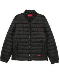 HUGO - Embroidered-Logo Padded Jacket - Lyst