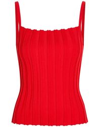 STAUD - Ribbed-Knit Tank Top - Lyst