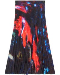 MM6 by Maison Margiela - Abstract-Print Pleated Skirt - Lyst