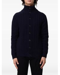 Brooksfield - Ribbed-Knit Wool Cardigan - Lyst