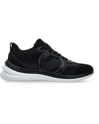 Ferragamo - Timothe Gancini Suede And Mesh Sneakers - Lyst