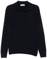 Gran Sasso - Ribbed-Knit Polo-Collar Sweater - Lyst