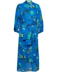 Erdem - Midikleid Aus Baumwolle Und Leinen - Lyst
