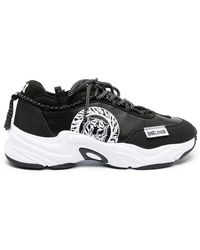 Just Cavalli - Logo-Print Leather Sneakers - Lyst